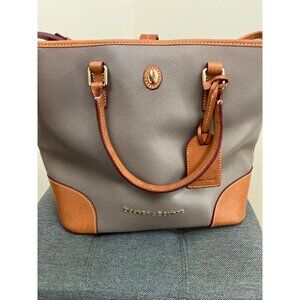Dooney & Bourke Gray and Tan Handbag with Shoulder Strap
